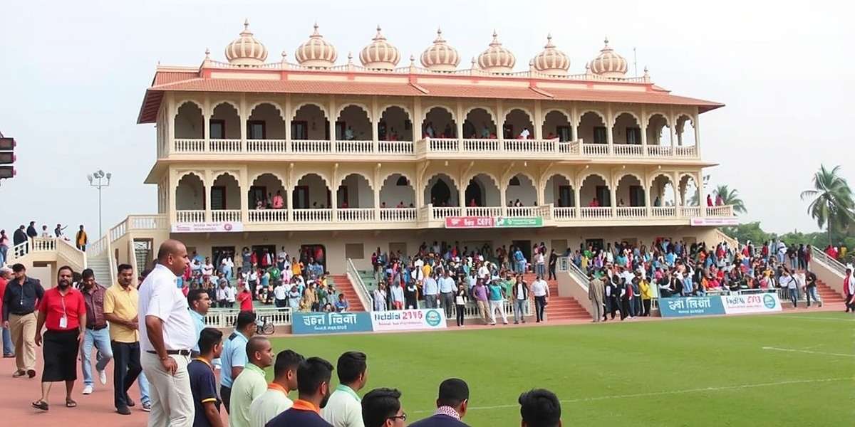 Goa Skillful Striker stadium featuring Indian architecture and crowd